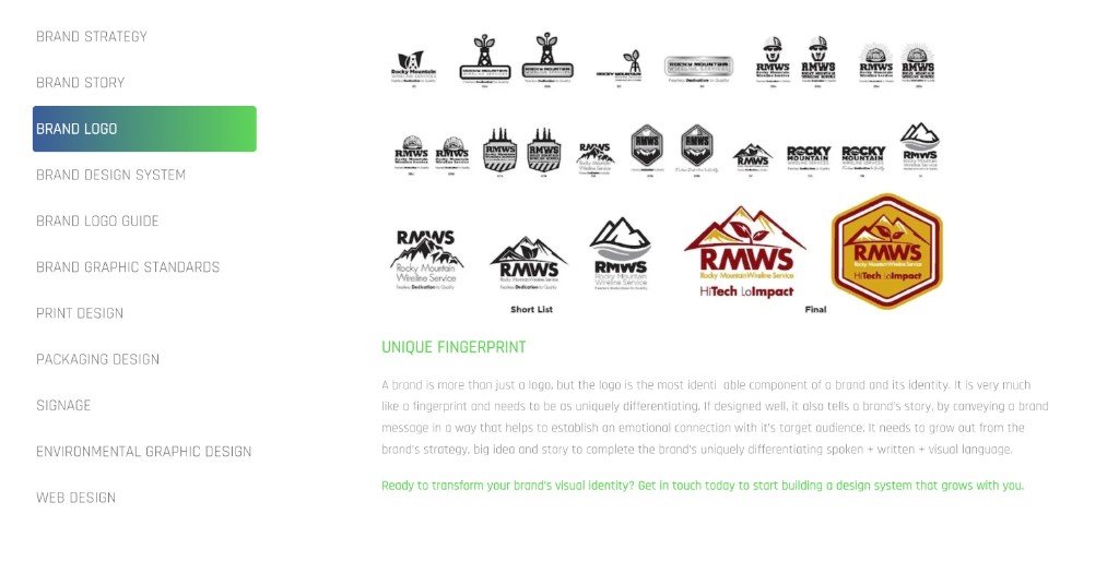 Logo design exploration and final marks